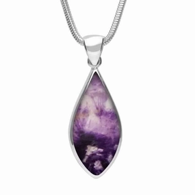Sterling Silver Blue John Pointed Pear Necklace