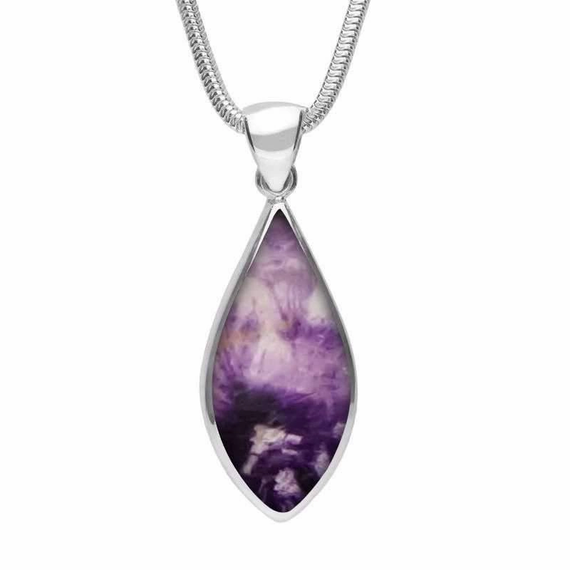 Sterling Silver Blue John Pointed Pear Necklace
