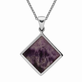 Sterling Silver Blue John Rhombus Necklace