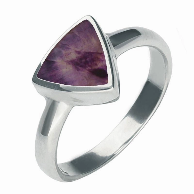 Sterling Silver Blue John Triangular Four Piece Set