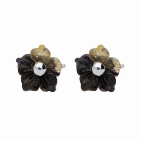 Sterling Silver Blue John Tuberose 6mm Carnation Stud Earrings