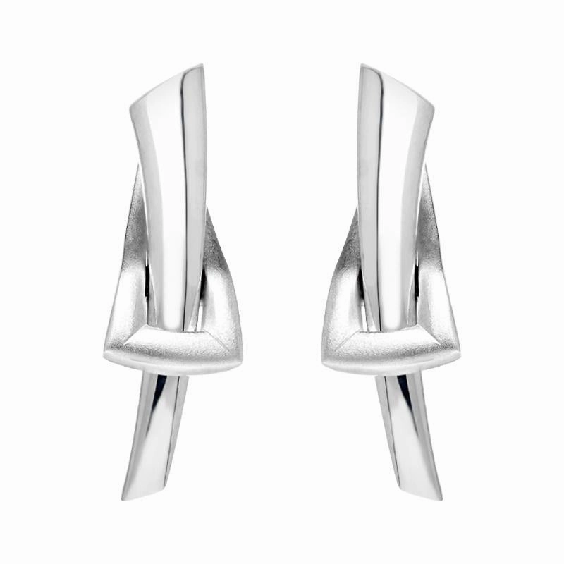 Sterling Silver Buckle Stud Earrings