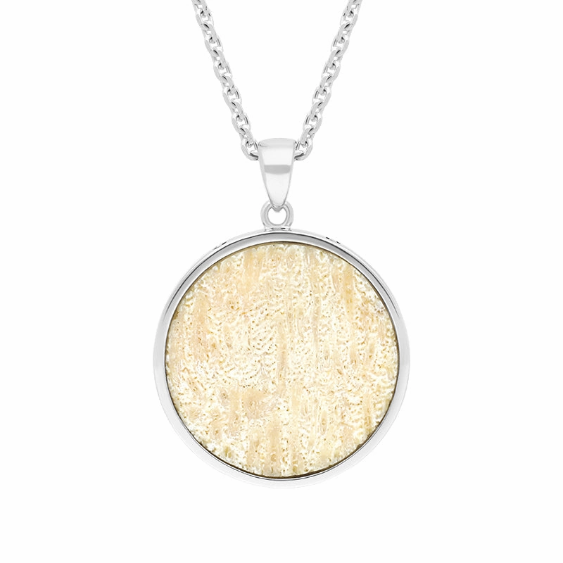 Sterling Silver Coquina 24mm Barbados Disc Necklace