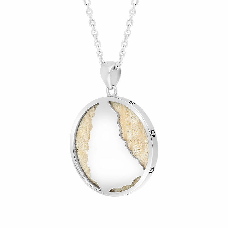 Sterling Silver Coquina 24mm Barbados Disc Necklace
