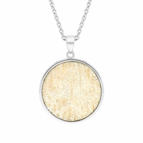 Sterling Silver Coquina 24mm Barbados Disc Necklace