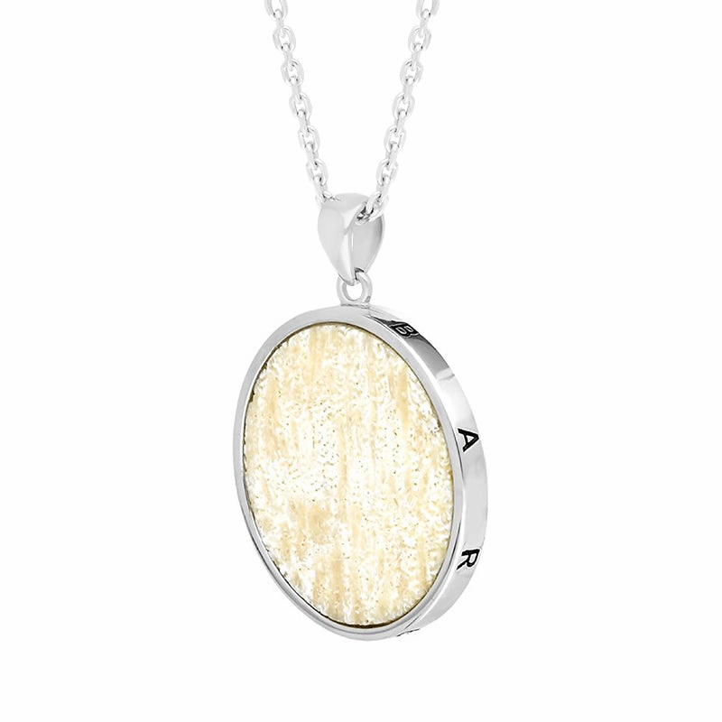 Sterling Silver Coquina 24mm Barbados Disc Necklace