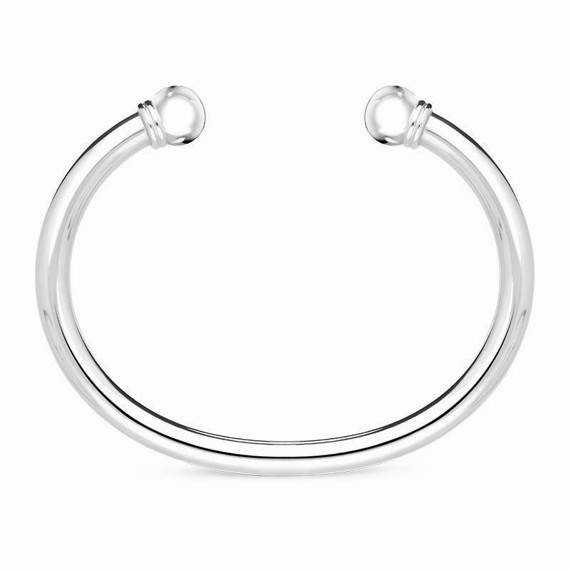 Sterling Silver Extra Large Plain Torc Bangle D
