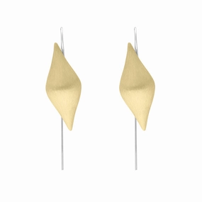 Sterling Silver Gold Plated Monika Pointed Drop Earrings D