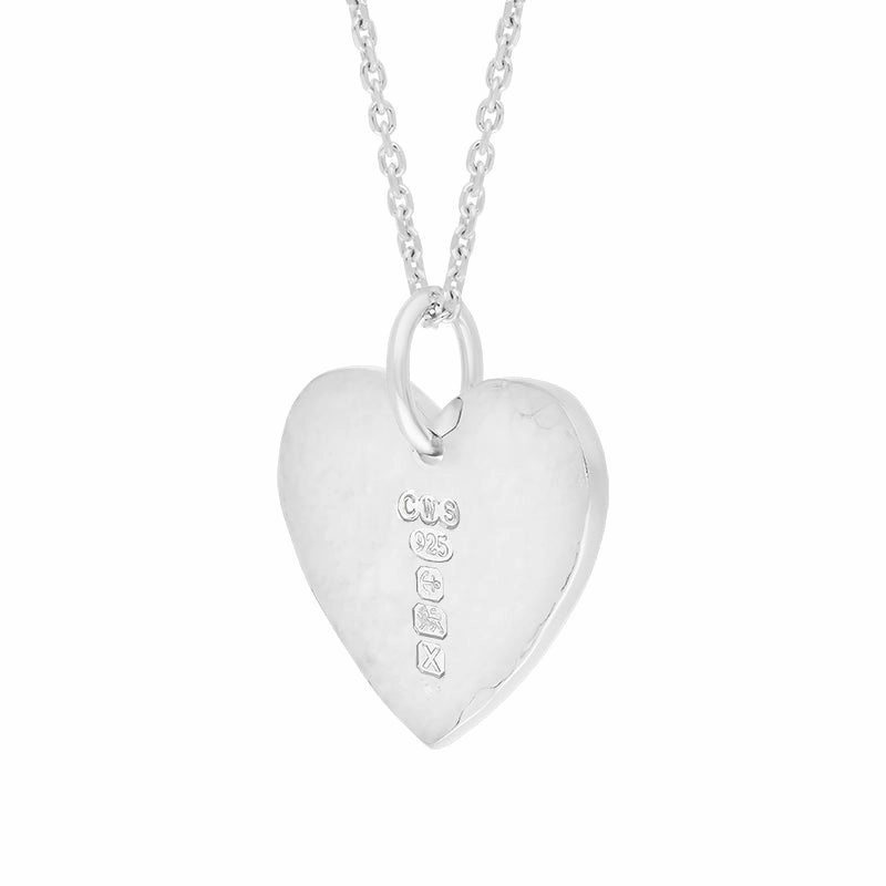 Sterling Silver Hallmark Hammered Heart Small Pendant Necklace