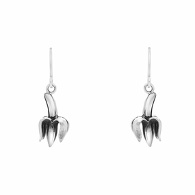 Sterling Silver House & Garden Oxidised Peeled Banana Earrings D