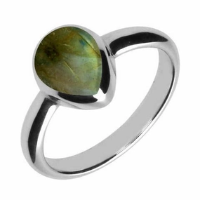 Sterling Silver Labradorite Pear Shaped Ring