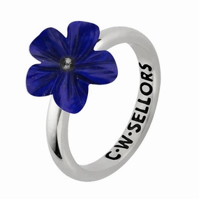 Sterling Silver Lapis Lazuli Tuberose 12mm Desert Rose Ring