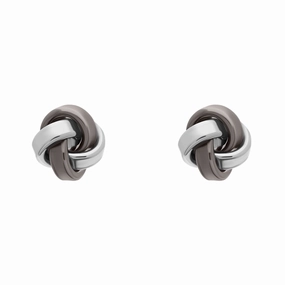 Sterling Silver Loop Knot Stud Earrings D