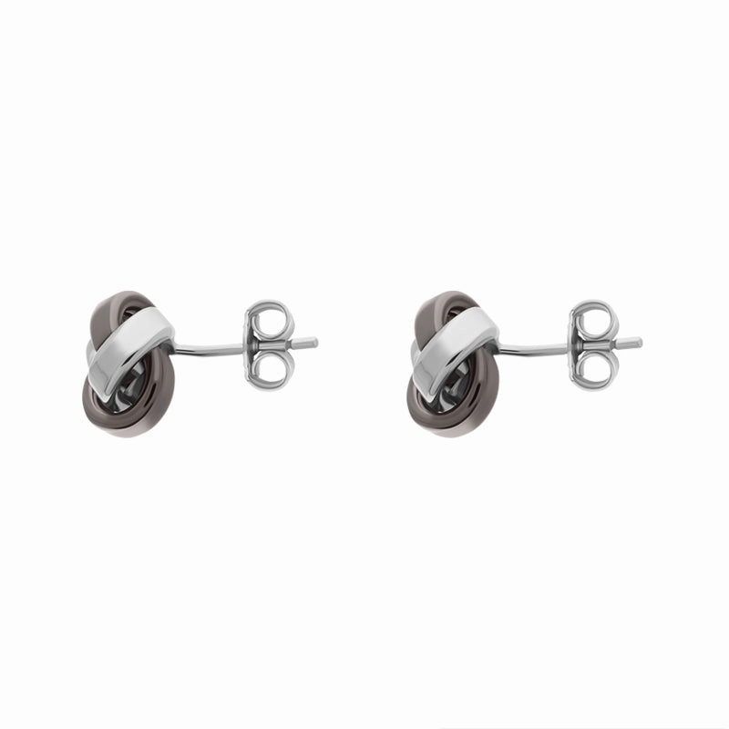 Sterling Silver Loop Knot Stud Earrings D