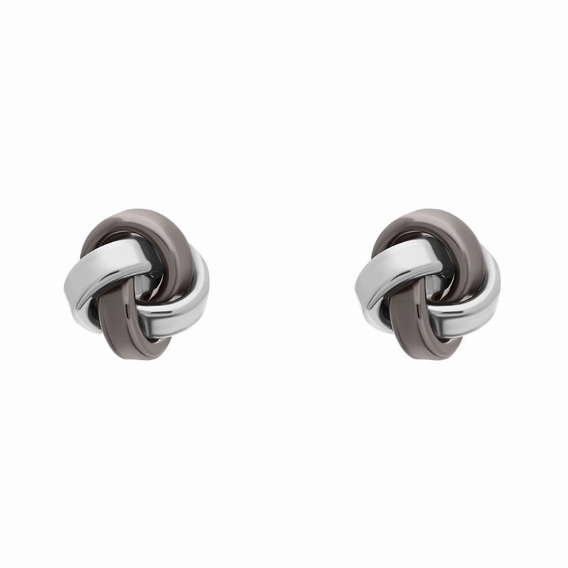 Sterling Silver Loop Knot Stud Earrings D