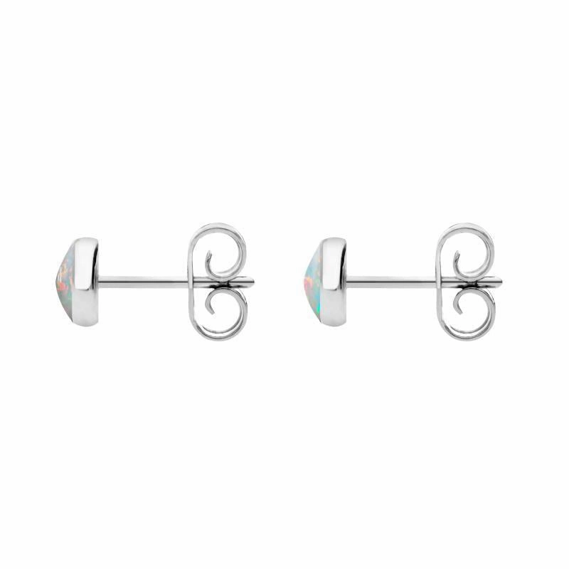 Sterling Silver Opal 5mm Classic Small Round Stud Earrings