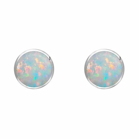 Sterling Silver Opal 5mm Classic Small Round Stud Earrings