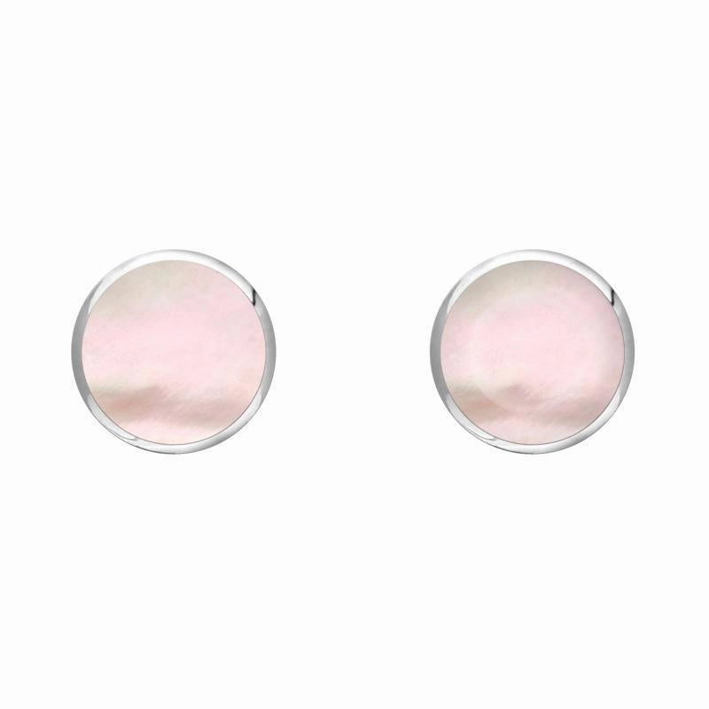 Sterling Silver Pink Mother of Pearl 5mm Classic Small Round Stud Earrings