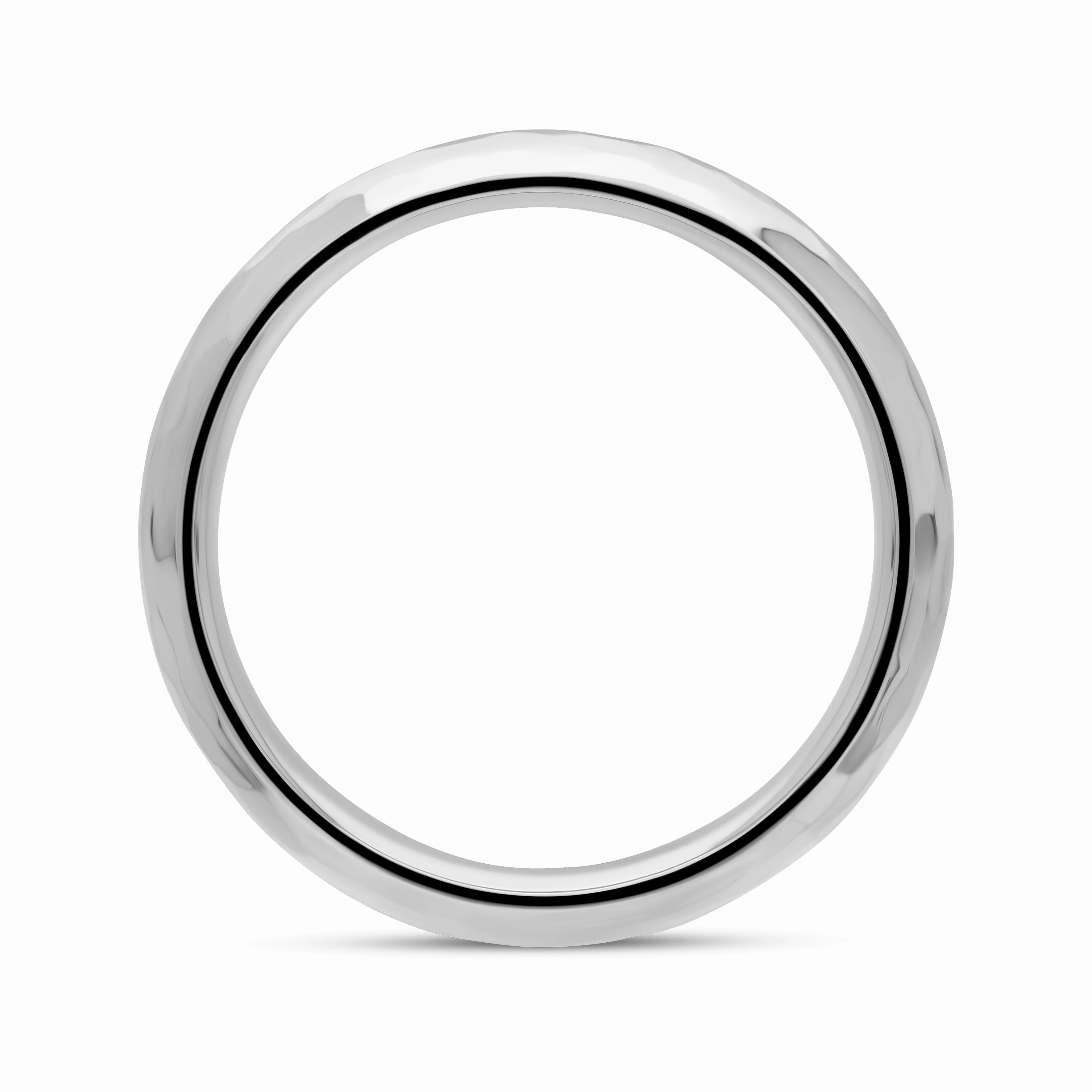 Sterling Silver Queen's Jubilee Hallmark 6mm Hammered Ring D