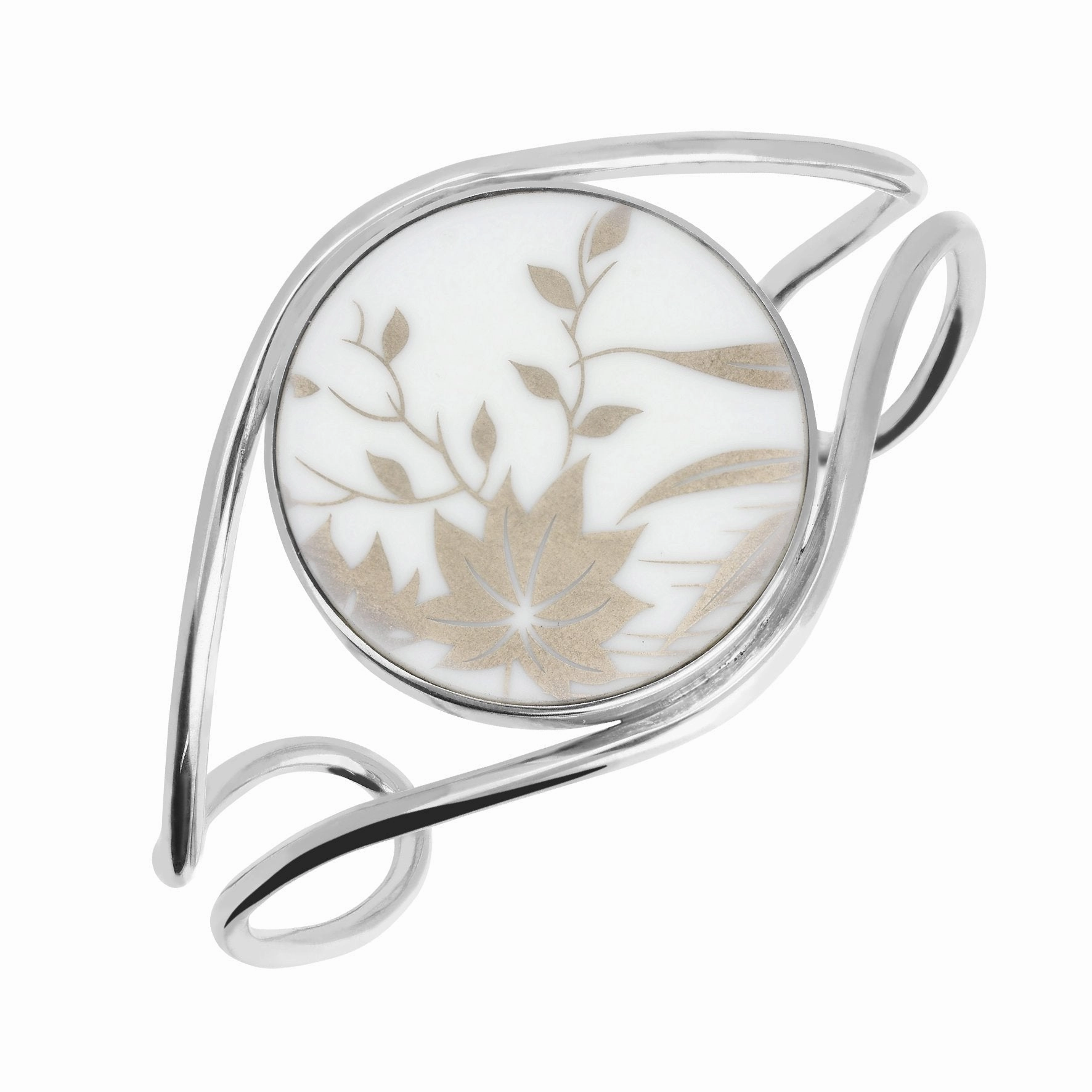 Sterling Silver Royal Crown Derby Floral Bangle D