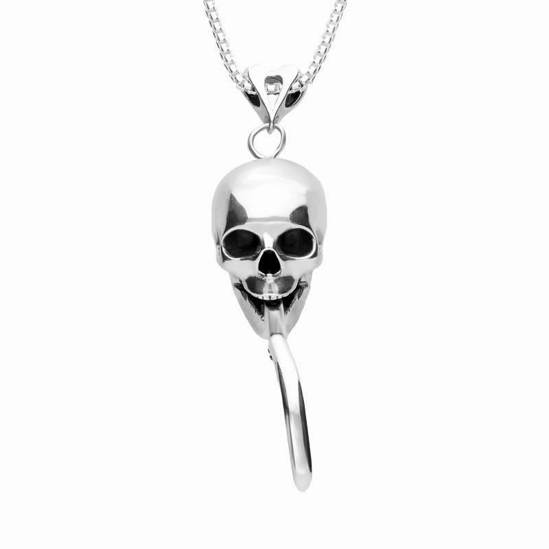Sterling Silver Skull with Tentacle Necklace