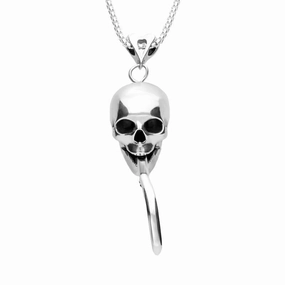Sterling Silver Skull with Tentacle Necklace