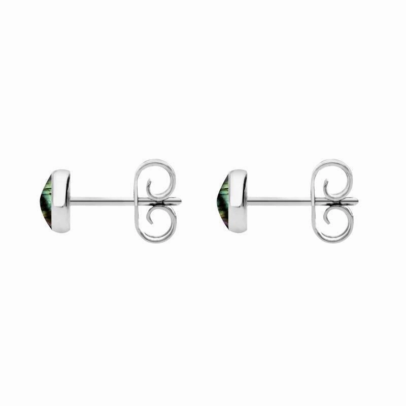 Sterling Silver Spectrolite 5mm Classic Small Round Stud Earrings
