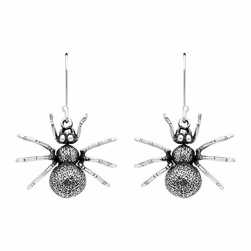 Sterling Silver Spider Hook Drop Earrings