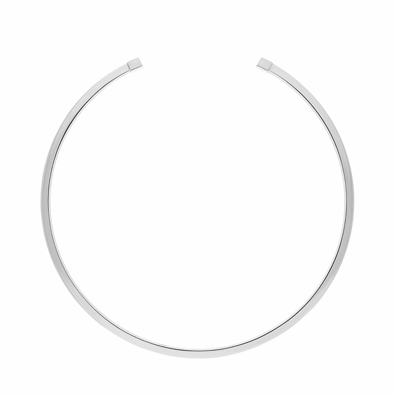 Sterling Silver Square Hollow Wire Torque Collar D