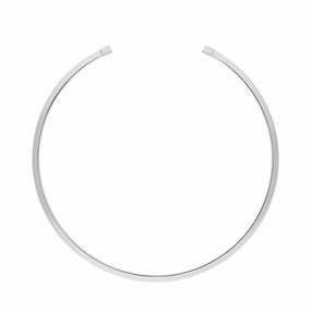 Sterling Silver Square Hollow Wire Torque Collar D