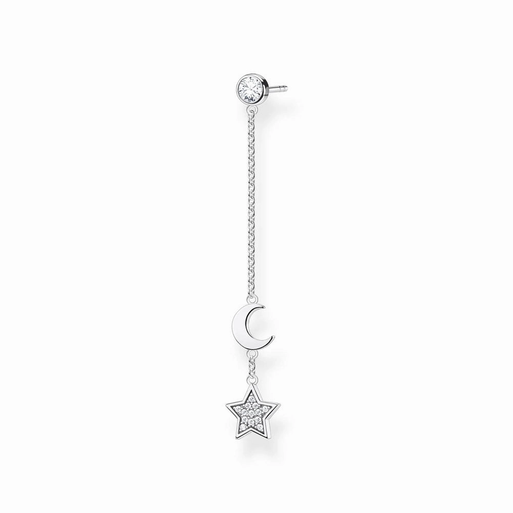 Sterling Silver Thomas Sabo Charm Club Star Moon Drop Earring * 1 Earring Only*