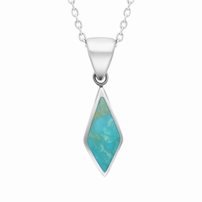 Sterling Silver Turquoise Dinky Diamond Necklace