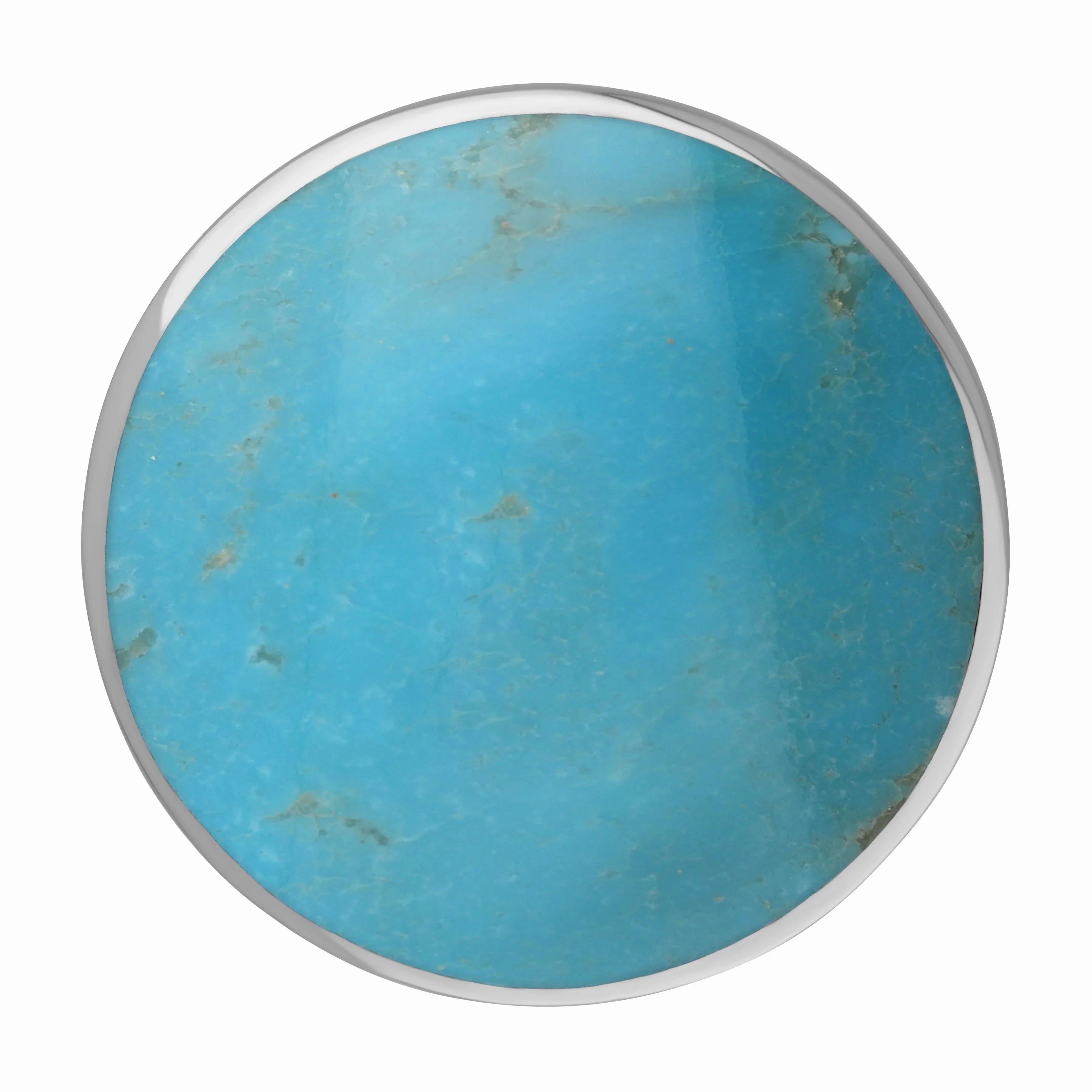 Sterling Silver Turquoise King's Coronation Hallmark Medium Round Ring D