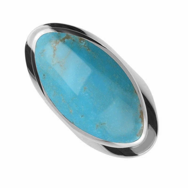 Sterling Silver Turquoise Large Oval Statement Ring