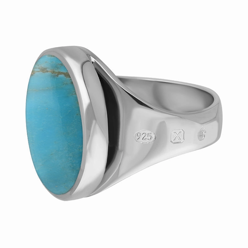 Sterling Silver Turquoise Queen's Jubilee Hallmark Small Round Ring D