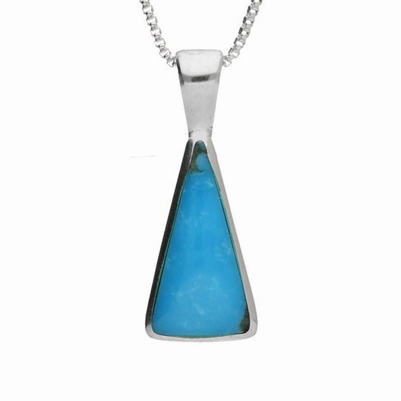 Sterling Silver Turquoise Triangle Necklace