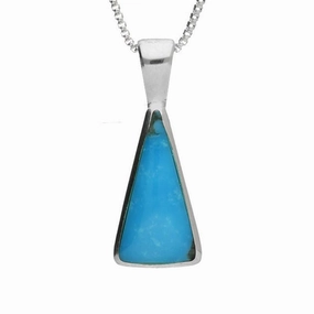 Sterling Silver Turquoise Triangle Necklace