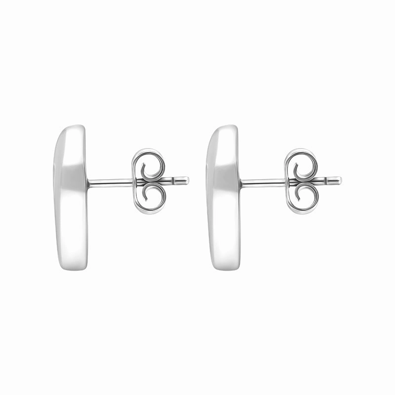Sterling Silver Whitby Jet Freeform Pebble Shaped Stud Earrings D