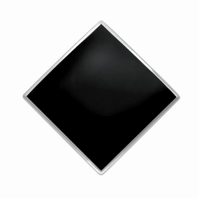 Sterling Silver Whitby Jet Large Rhombus Ring