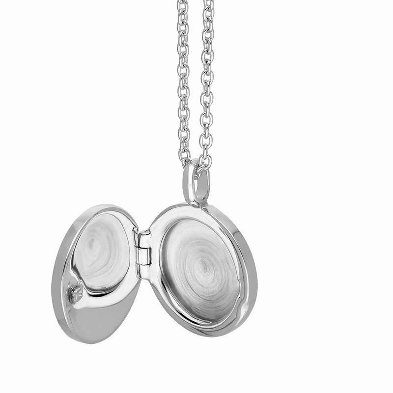 Sterling Silver Whitby Jet Small Round Locket