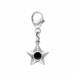Sterling Silver Whitby Jet Star Clip Charm