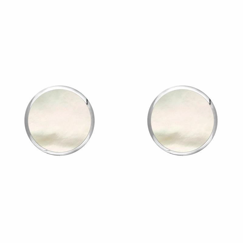Sterling Silver White Mother of Pearl 5mm Classic Small Round Stud Earrings
