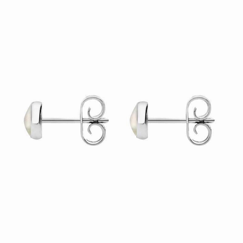Sterling Silver White Mother of Pearl 5mm Classic Small Round Stud Earrings