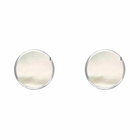 Sterling Silver White Mother of Pearl 5mm Classic Small Round Stud Earrings