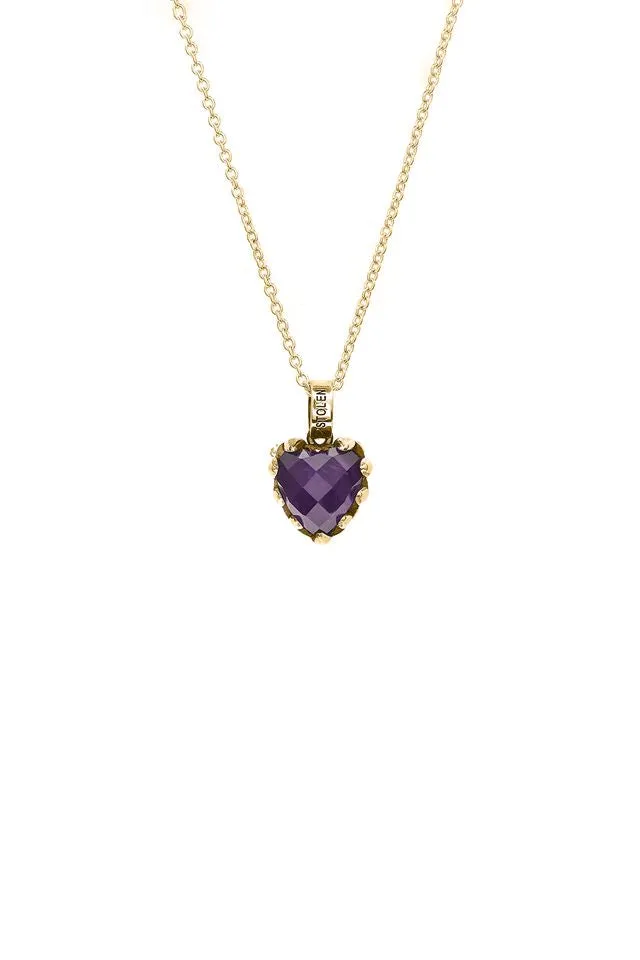 Stolen Girlfriends - Love Claw Necklace Amethyst Gold Plate