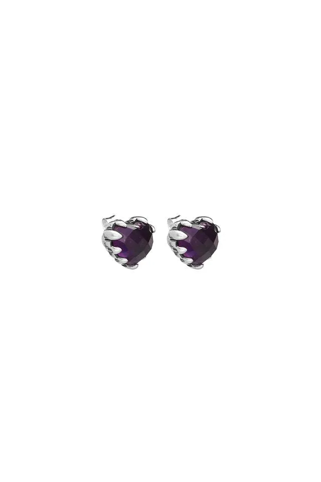 Stolen Girlfriends - Love Claw Stud Earrings Amethyst