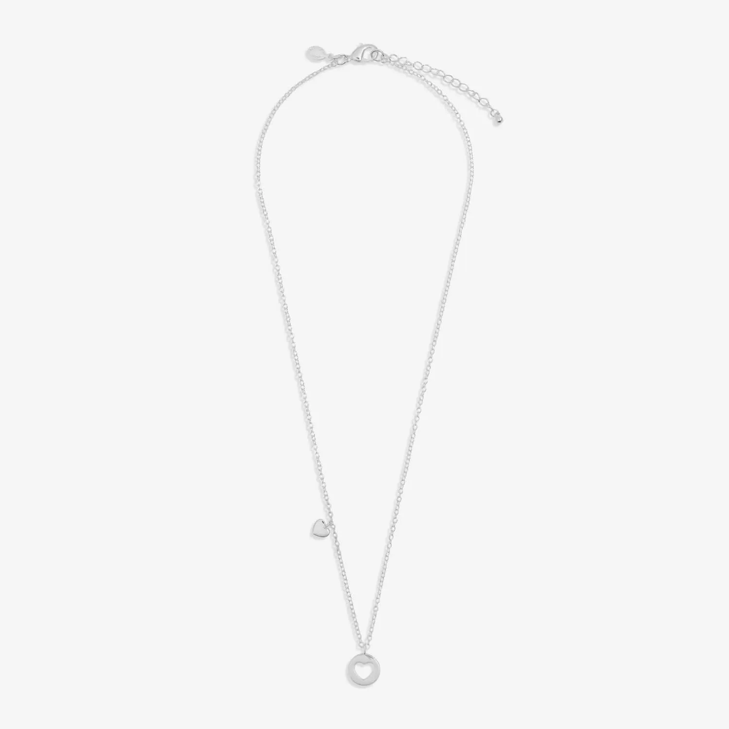 Style Stories Pave Edge Heart Silver Plated Necklace 7718