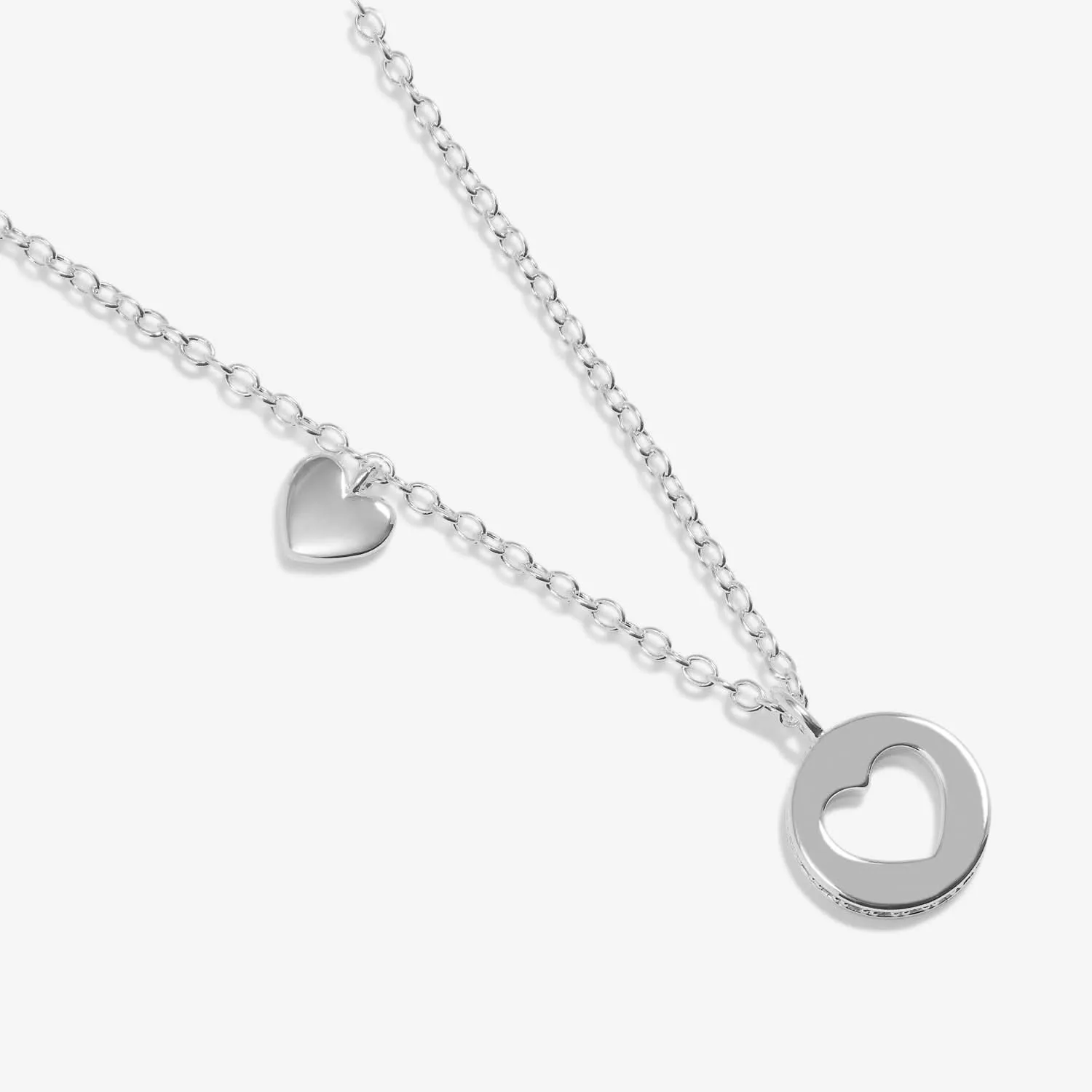 Style Stories Pave Edge Heart Silver Plated Necklace 7718