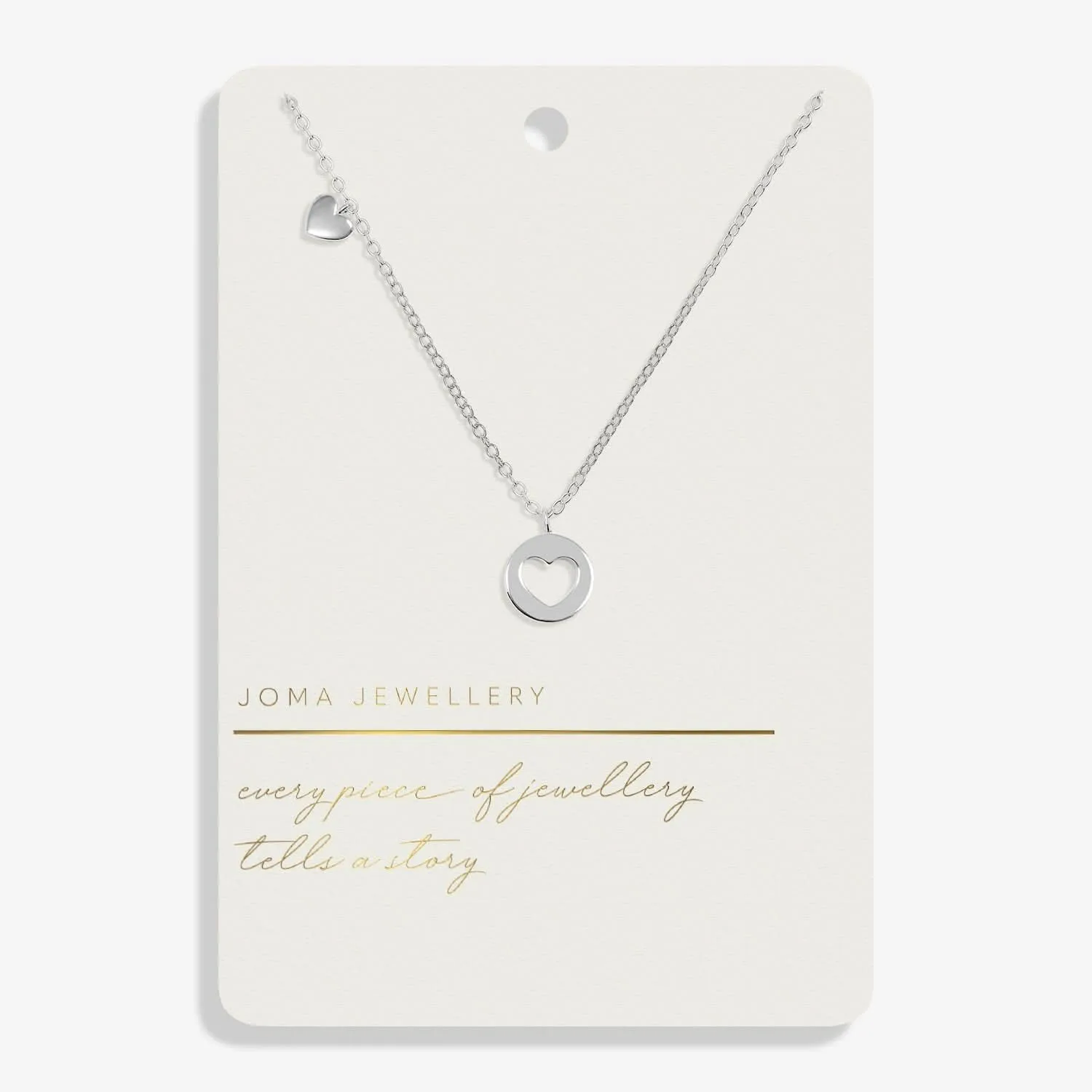 Style Stories Pave Edge Heart Silver Plated Necklace 7718