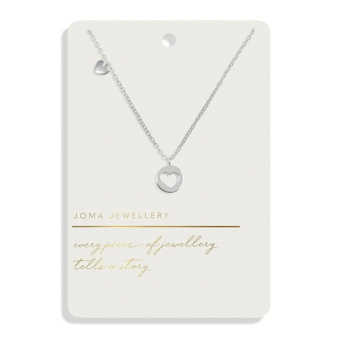 Style Stories Pave Edge Heart Silver Plated Necklace 7718